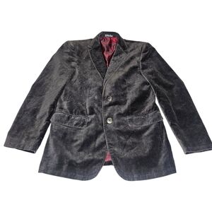 Affliction Embroidered Blazer Men’s SM Brown Velvet Cross Western Goth Rocker